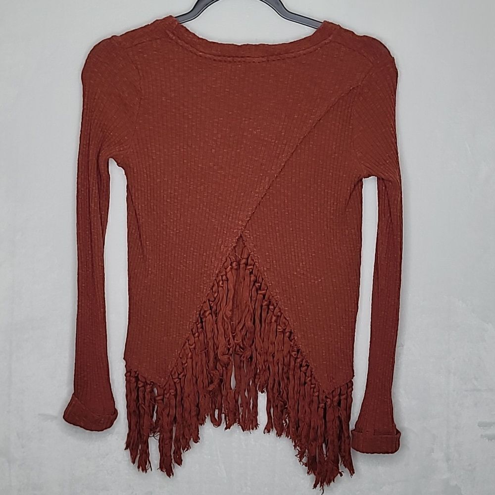 eri +‎ ali Ribbed Fringe Sweater Top Size XS